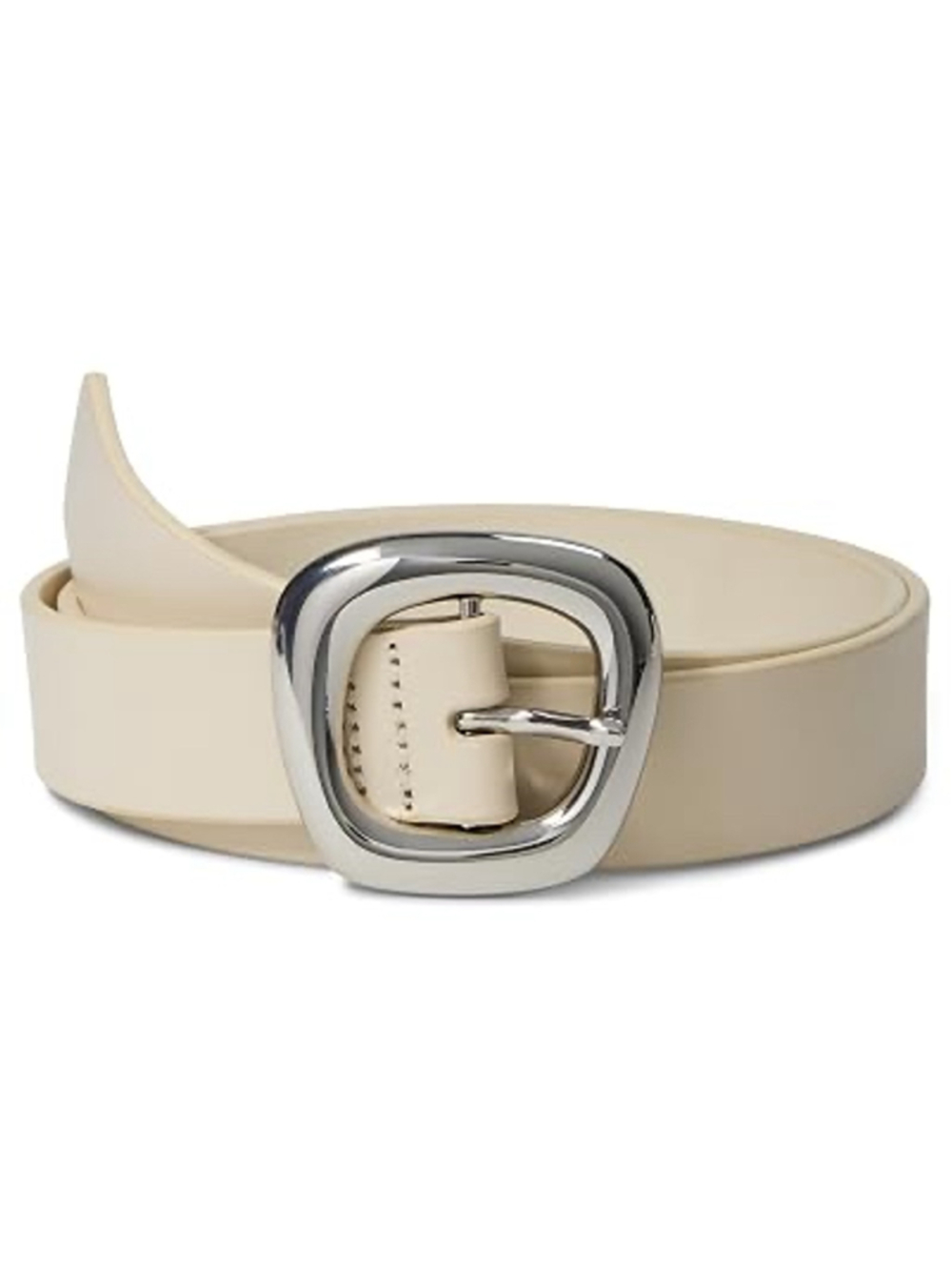 NWT Madewell Womens Large Puffy Buckle Belt Ecru S